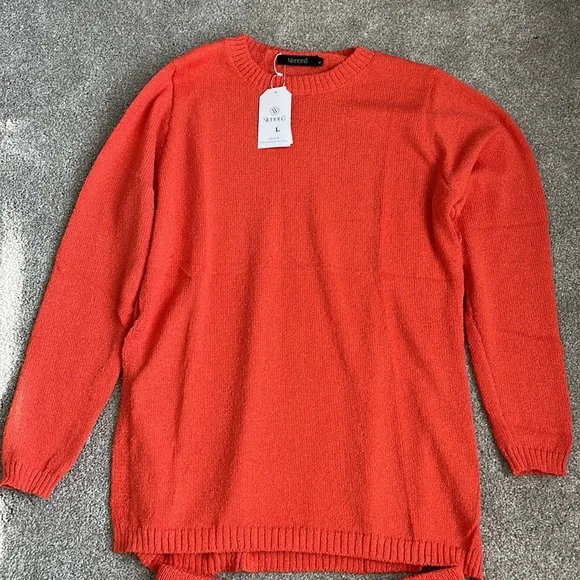 NWT  2 Piece Knit Outfit Long Sleeve Tunic Sweaters Top & Shorts Lounge Set sz L - Picture 2 of 7